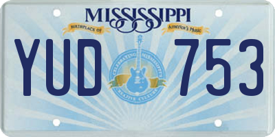 MS license plate YUD753