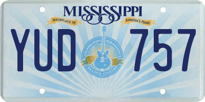 MS license plate YUD757