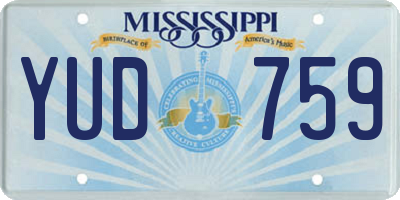 MS license plate YUD759
