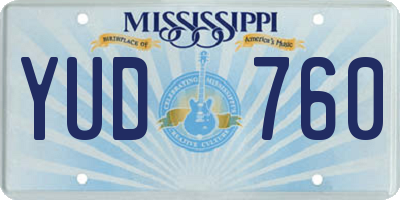 MS license plate YUD760