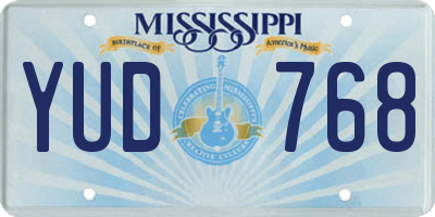 MS license plate YUD768