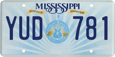 MS license plate YUD781