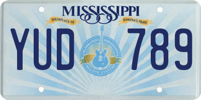 MS license plate YUD789