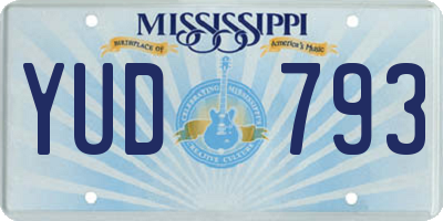 MS license plate YUD793