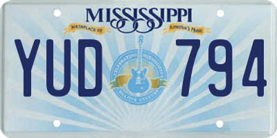 MS license plate YUD794