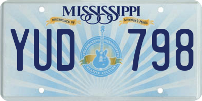 MS license plate YUD798