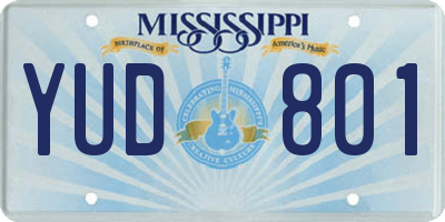 MS license plate YUD801