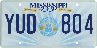 MS license plate YUD804