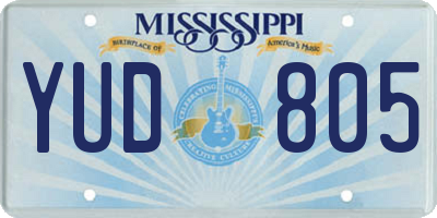 MS license plate YUD805