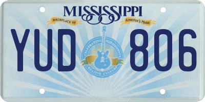MS license plate YUD806