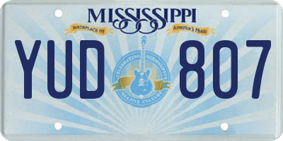 MS license plate YUD807
