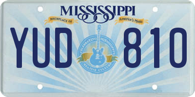 MS license plate YUD810