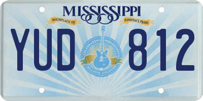 MS license plate YUD812
