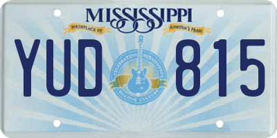 MS license plate YUD815