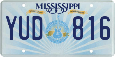 MS license plate YUD816