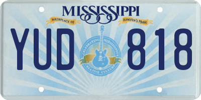 MS license plate YUD818