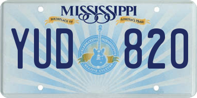 MS license plate YUD820