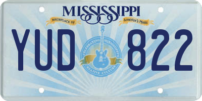 MS license plate YUD822