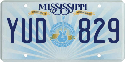 MS license plate YUD829