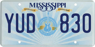 MS license plate YUD830