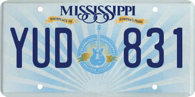 MS license plate YUD831