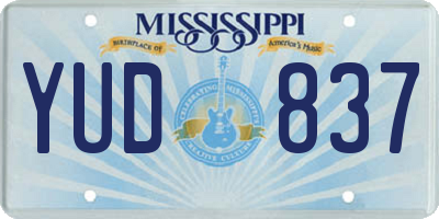 MS license plate YUD837