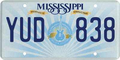 MS license plate YUD838