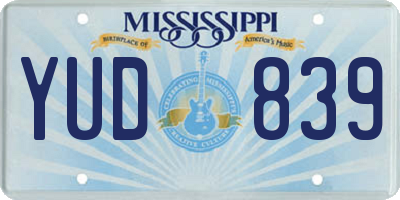 MS license plate YUD839