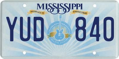 MS license plate YUD840