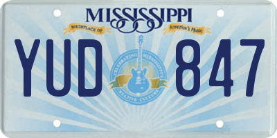 MS license plate YUD847