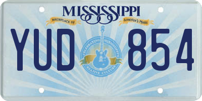 MS license plate YUD854