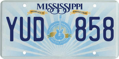 MS license plate YUD858