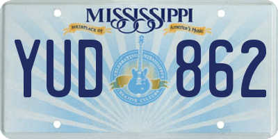 MS license plate YUD862