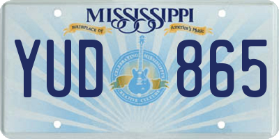 MS license plate YUD865