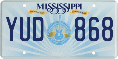 MS license plate YUD868