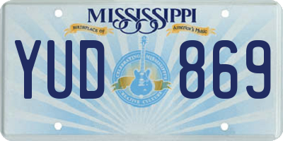 MS license plate YUD869