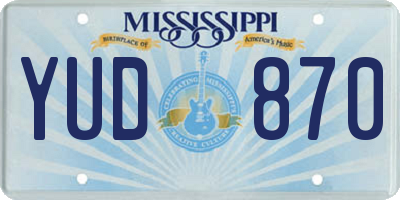 MS license plate YUD870
