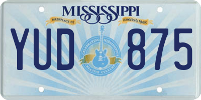 MS license plate YUD875