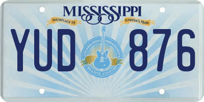 MS license plate YUD876