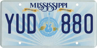 MS license plate YUD880