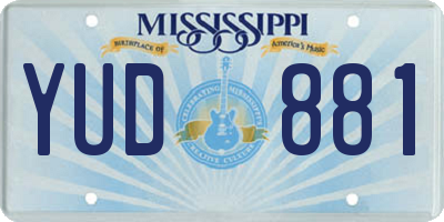 MS license plate YUD881