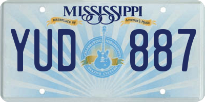 MS license plate YUD887
