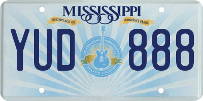 MS license plate YUD888