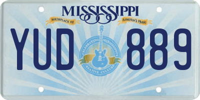 MS license plate YUD889
