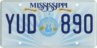 MS license plate YUD890