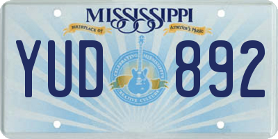 MS license plate YUD892