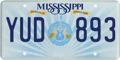 MS license plate YUD893