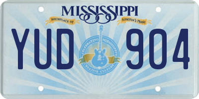 MS license plate YUD904