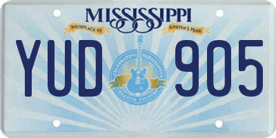 MS license plate YUD905