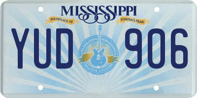 MS license plate YUD906